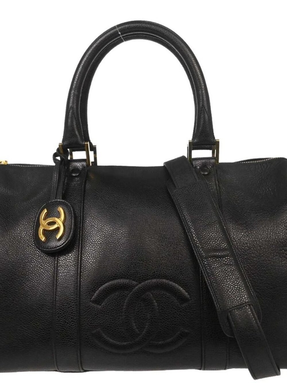 Chanel Black Calfskin 2way Duffle Handbag 196797
